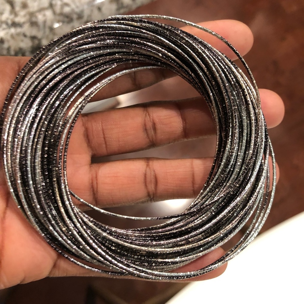 Interlocked Multi Colored Multi Slim Bangles - image 2